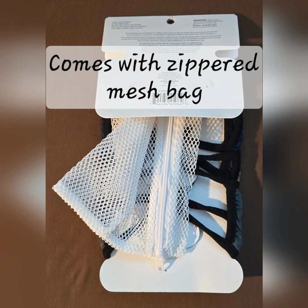 4 Pack Face Masks With Zippered Mesh Wash Bag